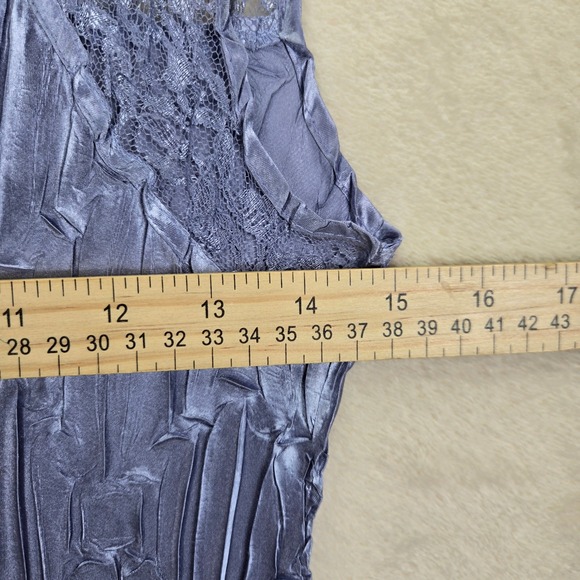 Komarov Satin Lace Sleeveless Dress PS Crinkled Midi‎ Cocktail Whimsigoth Fairy - Picture 9 of 12